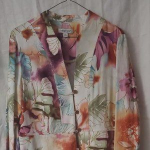 Floral print duster jacket